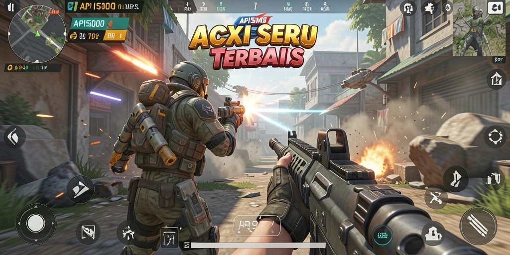 Screenshot API5000 menampilkan pertempuran seru antara pemain dalam TPS.