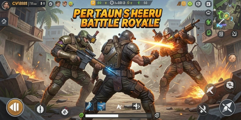 Gameplay seru CW8888 dalam pertarungan Battle Royale.