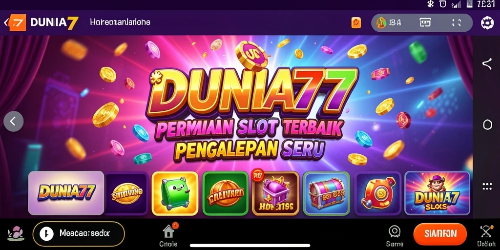 Tampilan gameplay menarik dari DUNIA77 dengan berbagai mesin slot.