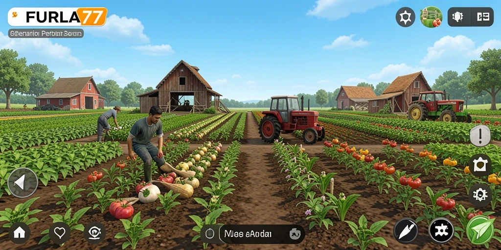 Gameplay seru dari FURLA77 dengan suasana pertanian yang menyenangkan.