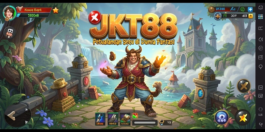 Tangkapan layar gameplay JKT88 dengan aksi petualangan mendebarkan.