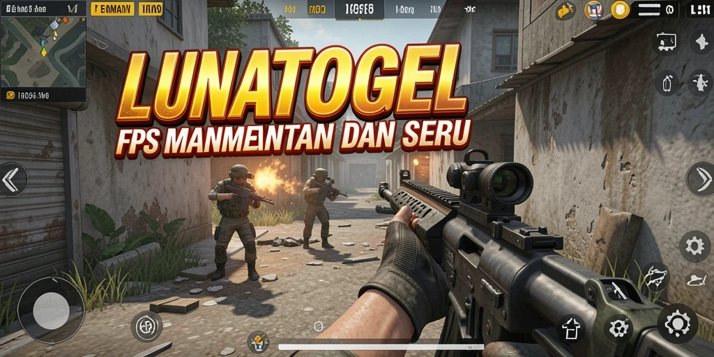 Tangkapan layar menunjukkan aksi seru di dalam game FPS LUNATOGEL.
