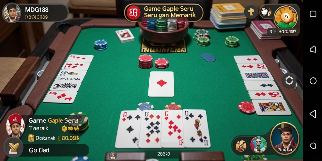 Screenshot MDG188 menunjukkan momen seru saat bermain Gaple.