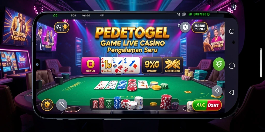 Screenshot PEDETOGEL menampilkan gameplay seru Live Casino.