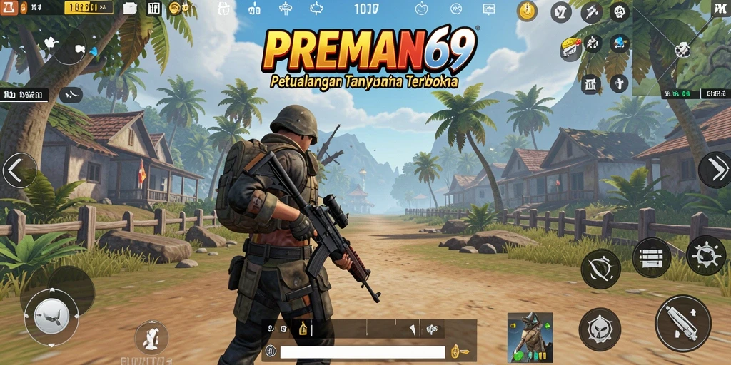Screenshot PREMAN69 menampilkan aksi eksplorasi di dunia terbuka.