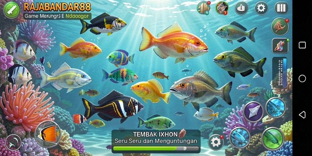 Gameplay seru di RAJABANDAR88 menembak ikan dengan grafis menarik.