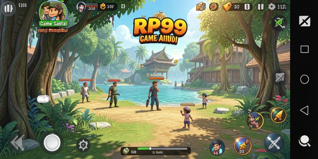 Tampilan gameplay RP99 yang menyenangkan dan penuh warna.
