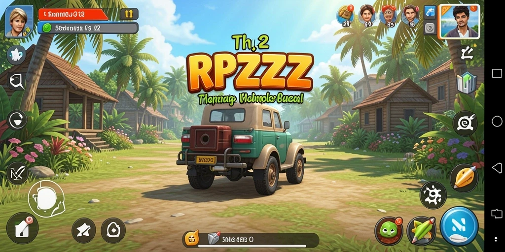 Screenshot RPZZZ menunjukkan karakter lucu dalam dunia yang ceria.