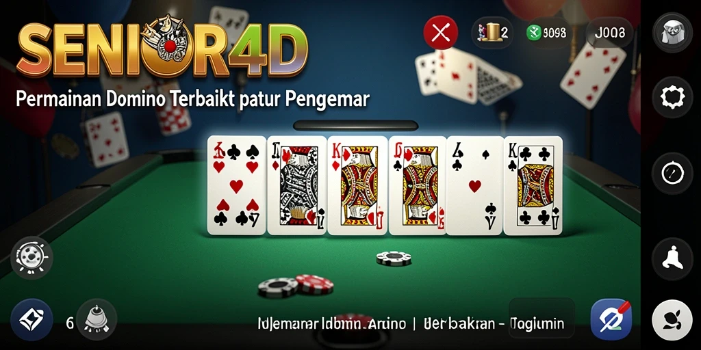 Screenshot gameplay <strong>SENIOR4D</strong> yang menunjukkan permainan domino yang seru.