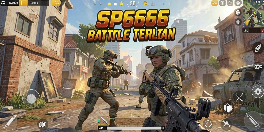 Screenshot SP666 menampilkan aksi bertarung yang seru di Battle Royale.