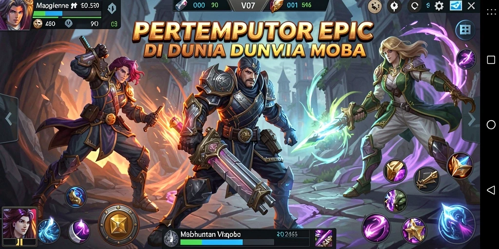 Tampilan menarik dari permainan MOBA V07 dengan berbagai karakter