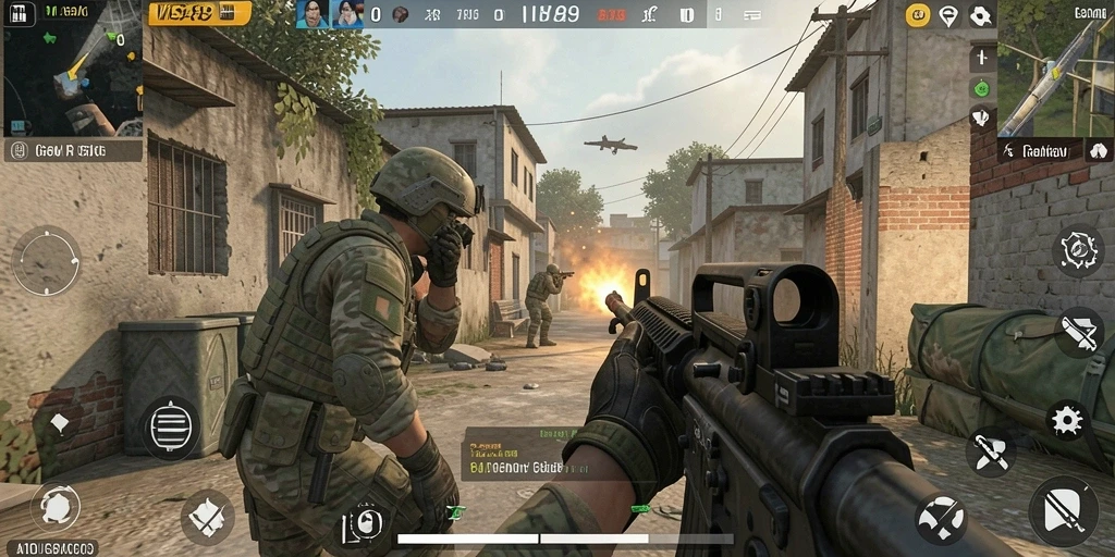Screenshot gameplay VISA89 menampilkan aksi pertempuran yang intens dan grafis menakjubkan.
