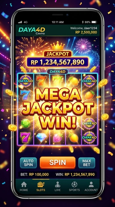 Tampilan antarmuka aplikasi daya4d yang modern dan user-friendly.